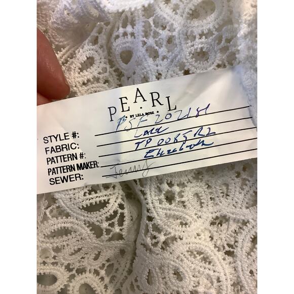 Pearl by Lela Rose Estimate M/L Ivory Long Sleeve Floral Lace Top BohoChic L23-5 - Picture 6 of 6